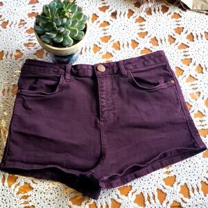 Topshop high rise red wine woman shorts size  6